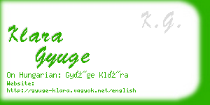 klara gyuge business card